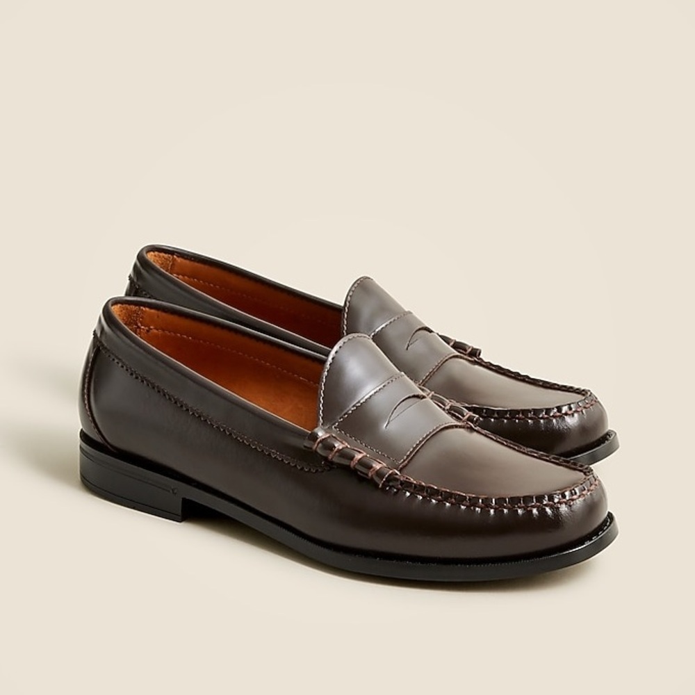 J.Crew Camden leather loafer in dress brown Worn once